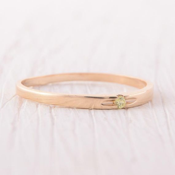 Кольцо из красного золота с хризолитом 19 | Зображення 4