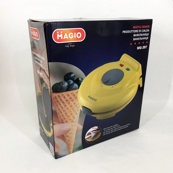 Вафельниця кругла Magio MG-397 1 секція 750 Вт, Електровафельниця для тонких AQ-508 вафель, електрична | Зображення 3