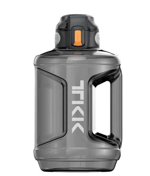 Спортивная бутылка TKK 2300 мл (2.3 л) : ударопрочный Tritan BPA-free, с ручкой и клапаном, Черная | Зображення 1