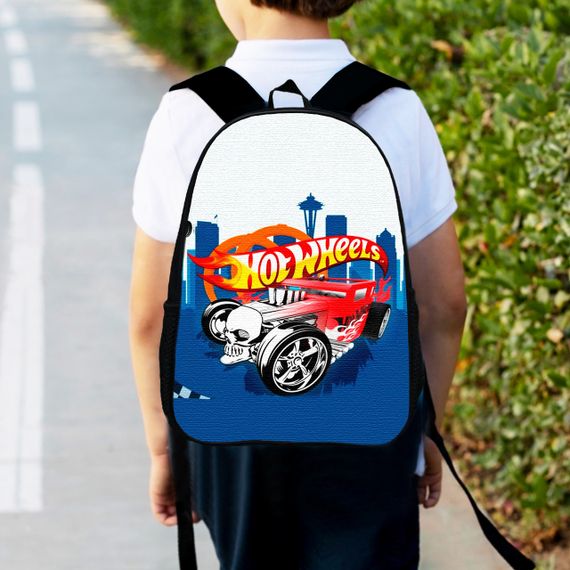 Рюкзак детский  Хот Вилс "Hot Wheels" 34х27см,городской ранец для мальчика с принтом (00397)