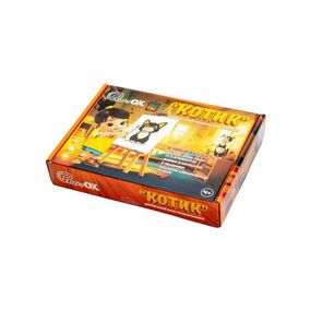 Деревянный пазл-раскраска А5 "Котик" Puz-22938 кисточка, краски, клейкая пленка