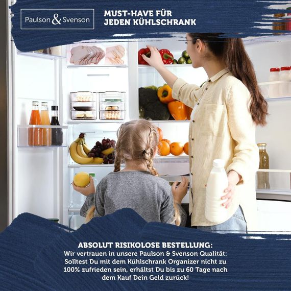 Органайзер для холодильника Paulson & Svenson, набір 6 контейнерів, з кришками та рифленими вставками | Зображення 5