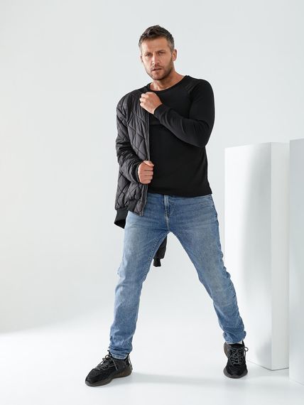 Мужской стеганая куртка демисезонная BS1584 цвет черный, размер M | Зображення 7