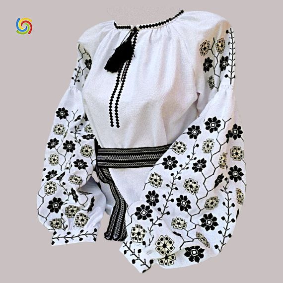 Рубашка Украинская вышиванка 33328118 цвет белый размер M/L