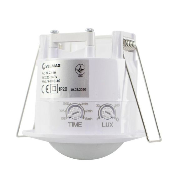Датчик руху VELMAX V-ІМS-40, AC220-240V, кут 360°, (ST41) (арт.29-22-40) | Зображення 2
