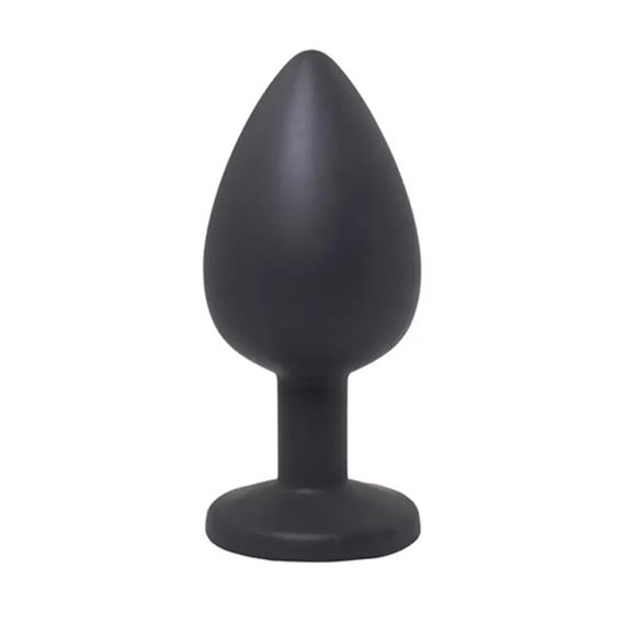 Анальная пробка Black small butt plug with white crystal Sex Aura | Зображення 1