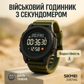 Стильний спортивний годинник для активного відпочинку SKMEI 2357AG, Сучасний військовий годинник ZO-67