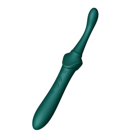 Мультифункціональний вібратор Zalo — Bess 2 Turquoise Green, 4 насадки, підігрів | Зображення 6