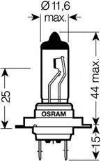 Лампа фарна H7 12v 55w Px26d Longlife (вир-во OSRAM) OSRAM 64210L на BMW 3 седан (E36)
