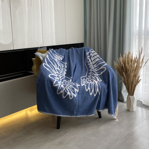 Плед SoundSleep Wings бавовняний 140х200 см синій (653590756125) | Зображення 6