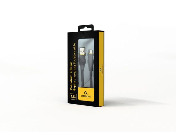 Кабель Cablexpert CC-USB2S-AM8PM-1.5M-BK, USB 2.0 А-папа/Lightning, 1.5 м. | Зображення 1