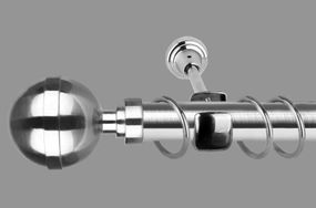 Карниз для штор однорядний металевий 25 мм, Калісто (комплект) Сталь 200 див.