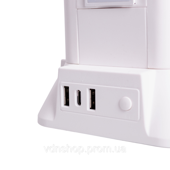 Мережевий фільтр подовжувач 4.8 м з лампою на 12 універсальних розеток з 2 USB 1 Type-C бездротова зарядка HP-5-11MF | Зображення 8