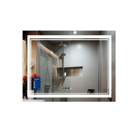 Дзеркало Qtap Cardinal 1000х700 з LED-підсвіткою Touch, з антизапотіванням, з димером, рев. темп. кольори (3000-6500 K) QT0478C10070