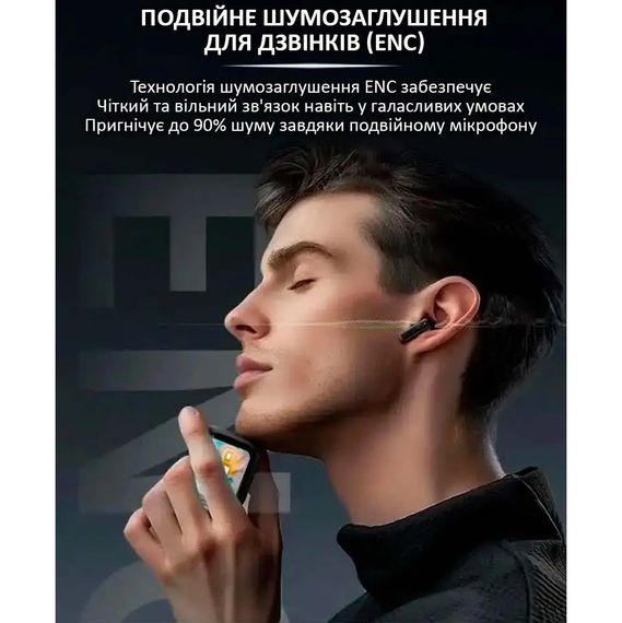 Наушники беспроводные LX-10 TWS Earbuds с LED дисплеем Блютуз беспроводные наушники затычки. Цвет: черный | Зображення 5