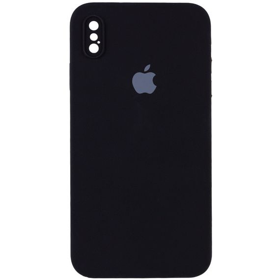 Чехол Silicone Case Square Full Camera Protective (AA) для Apple iPhone XS Max (6.5") Чорний / Black