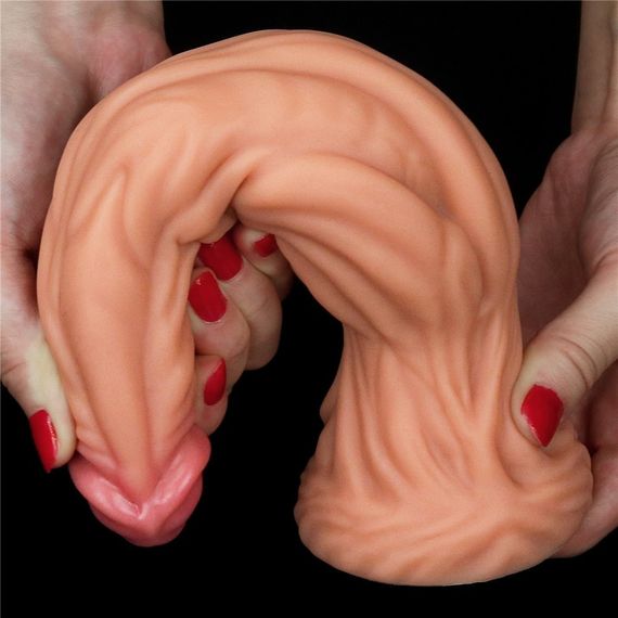 Фалоiмiтатор значного розмiру 9.5'' Dual layered Platinum Silicone Cock – Flesh Sex Aura | Зображення 4