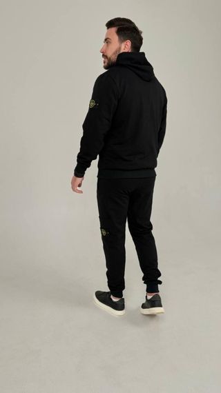 Спортивний костюм Stone Island з худі на молнії чорний | Зображення 3