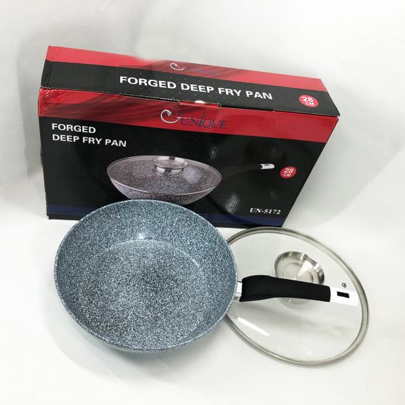 Сковорода глибока UNIQUE UN-5172 28 см з кришкою, Міцна сковорідка з антипригарним покриттям | Зображення 8