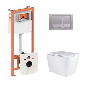 Готовое решение Qtap для ванной комнаты: подвесной унитаз Tern Ultra Quiet 525x345x360 + комплект инсталляции Nest 4 в 1