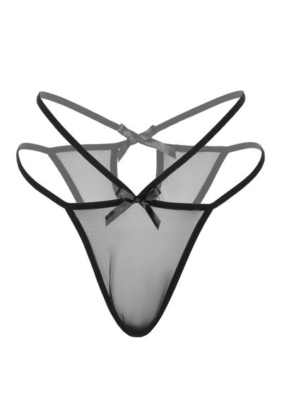 Трусики напівпрозорі з бантиками Daring Intimates Scarlett, чорний, S/M | Зображення 2