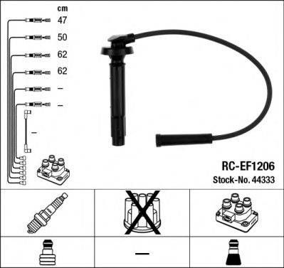 Комплект дротів запалювання (вир-во NGK) NGK RCEF1206 на SUBARU LIBERTY III (BE, BH)
