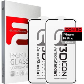 Стекло защитное Armorstandart Icon 3D iPhone 14 Pro Black 2 шт. (ARM65336)