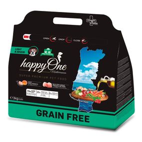 Корм happyOne Mediterraneum Lights & Senior Fresh Meat сухий зі свіжим м'ясом для малоактивних та літніх собак 3 кг