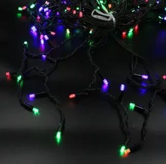 Xmas гірлянда LED 120 3.3Line Short curtain(Бурульки/Бахрома) M-2 Мультикольорова 5 Метрів Вул.+соед.білий
