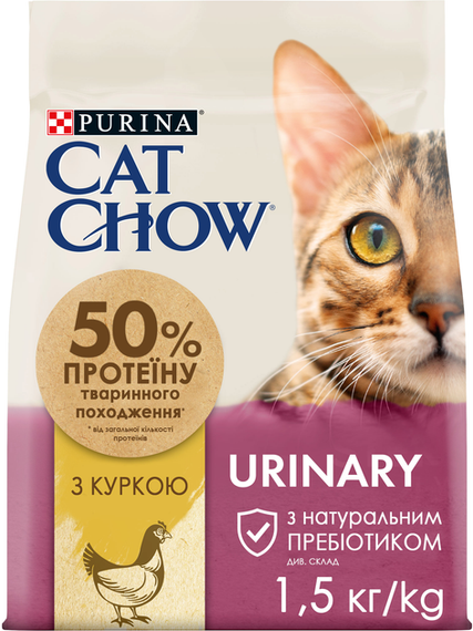 Сухий корм Purina Cat Chow Urinary для дорослих котів із профілактикою сечокам'яної хвороби, курка 1.5кг