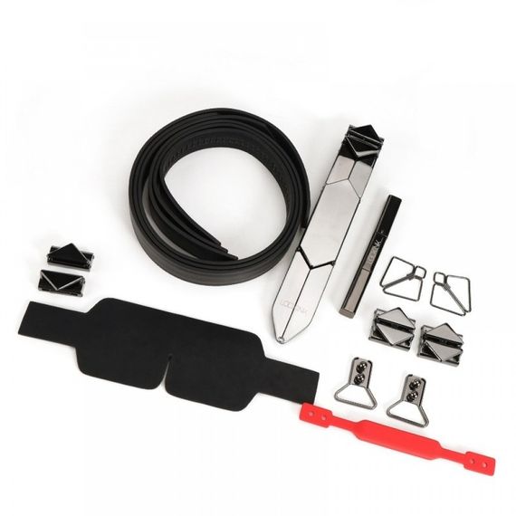 Набір БДСМ девайсів Lockink, натуральна шкіра та метал, чорний, 5 предметів | Зображення 1