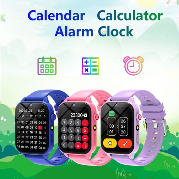 Дитячий розумний годинник із камерою, іграми, моніторингом сну, крокомірром, будильником, калькулятором, ліхтариком та ін. Сині | Зображення 7