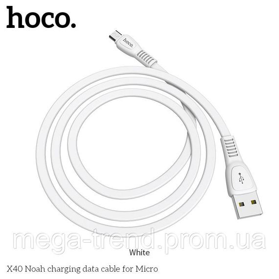 Кабель Hoco Micro USB TPE Flat Noah X40 |1m, 2.4A|