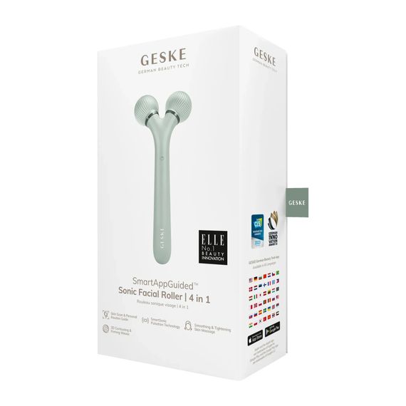 Електронний ультразвуковий ролик для обличчя GESKE Sonic Facial Roller 4в1 gray, Зелений | Зображення 7