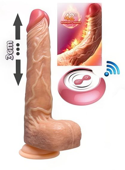 Реалістичний фалоімітатор Fighting Dildo з ротацією, поступальними рухами та підігрівом 225*40 mm | Зображення 5