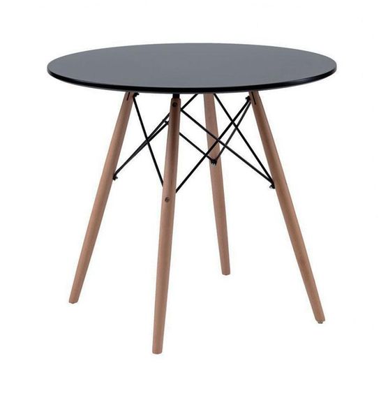 Стіл обідній Redonda (Редонда) чорний 80 см, дизайн Charles Eames, стиль лофт, модерн