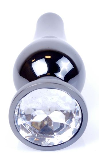 Анальний затор Boss Series - Jewellery Dark Silver BUTT PLUG Clear, BS6400057 Sex Aura | Зображення 1