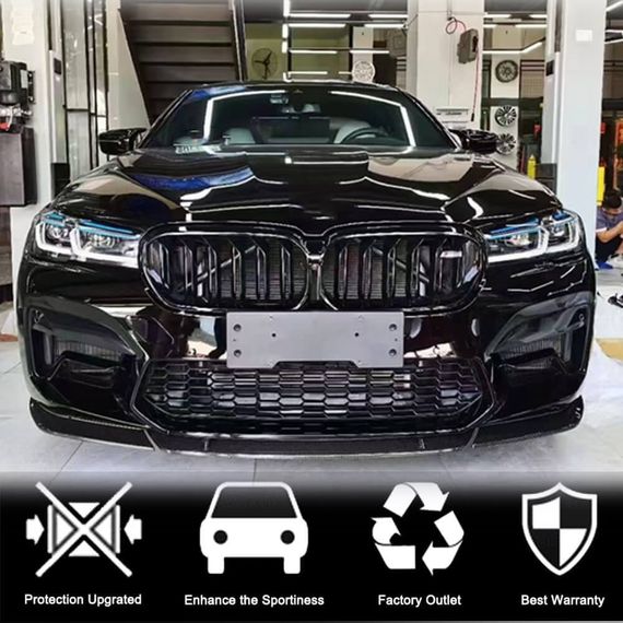 Накладка на передній бампер Lip V6 (для M5 F90 2020-2024, Карбон) для BMW 5 серія G30/31 рр | Зображення 1
