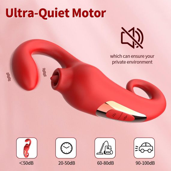 Вібратор - Merfi, 10 Vibration Functions, 10 Frequency Tongue Licking USB Sex Aura | Зображення 2