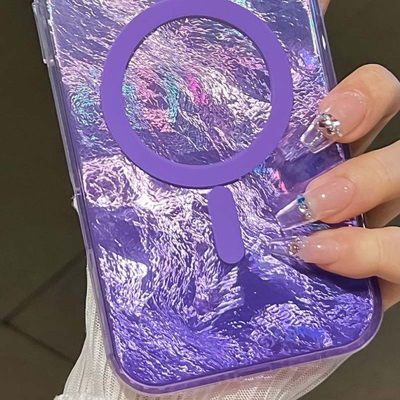 Чехол TPU Shiny Mountain (MagFit) для Apple iPhone 16e (6.1") Purple | Зображення 1