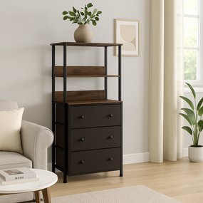Стеллаж Costway Skiff с текстильными ящиками в стиле Loft