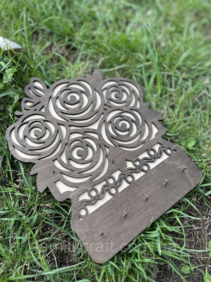 Настенная ключница из дерева Деревянный органайзер для ключей Держатель для хранения Персонализация | Зображення 8