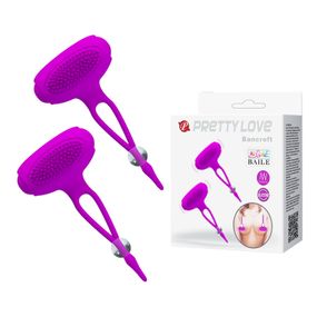 Затискачі для сосків - Pretty Love Bancroft Nipple Vibrator Purple Sex Aura