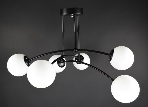 Люстра стельова на 6 лампочок 27446 Чорний 50х85х85 см.