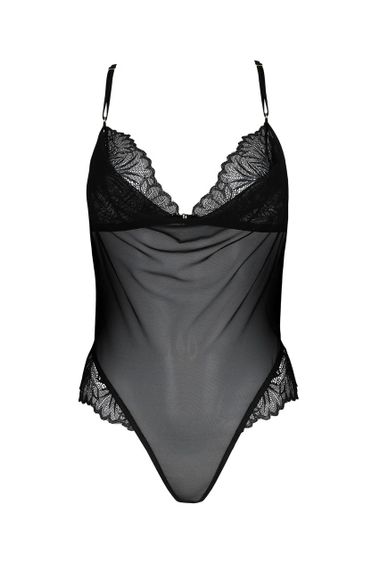 Сітчасте боді з мереживним ліфом Passion DELIENA BODY S/M black | Зображення 2