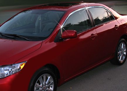 Верхня окантовка стекол (4 шт, нерж) для Toyota Corolla 2007-2013 рр | Зображення 1