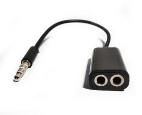 спліттер Jack 3.5 (тато) => 2 * Jack 3.5 (мама) Stereo Black, Пакет, Q200