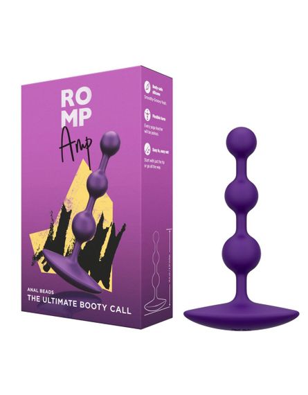 Анальне намисто Romp Amp Dark Purple, силікон, макс. діаметр 2,6 см Sex Aura | Зображення 5