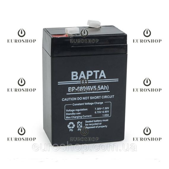 Аккумулятор ВАРТА BP-680 6V/5.5A для весов, радиоустройств, фонарей, систем охраны и сигнализации,игрушек