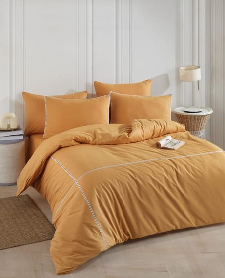 Постільна білизна Turkiz Ranforse Prima 200 х 220 см Carven Mustard